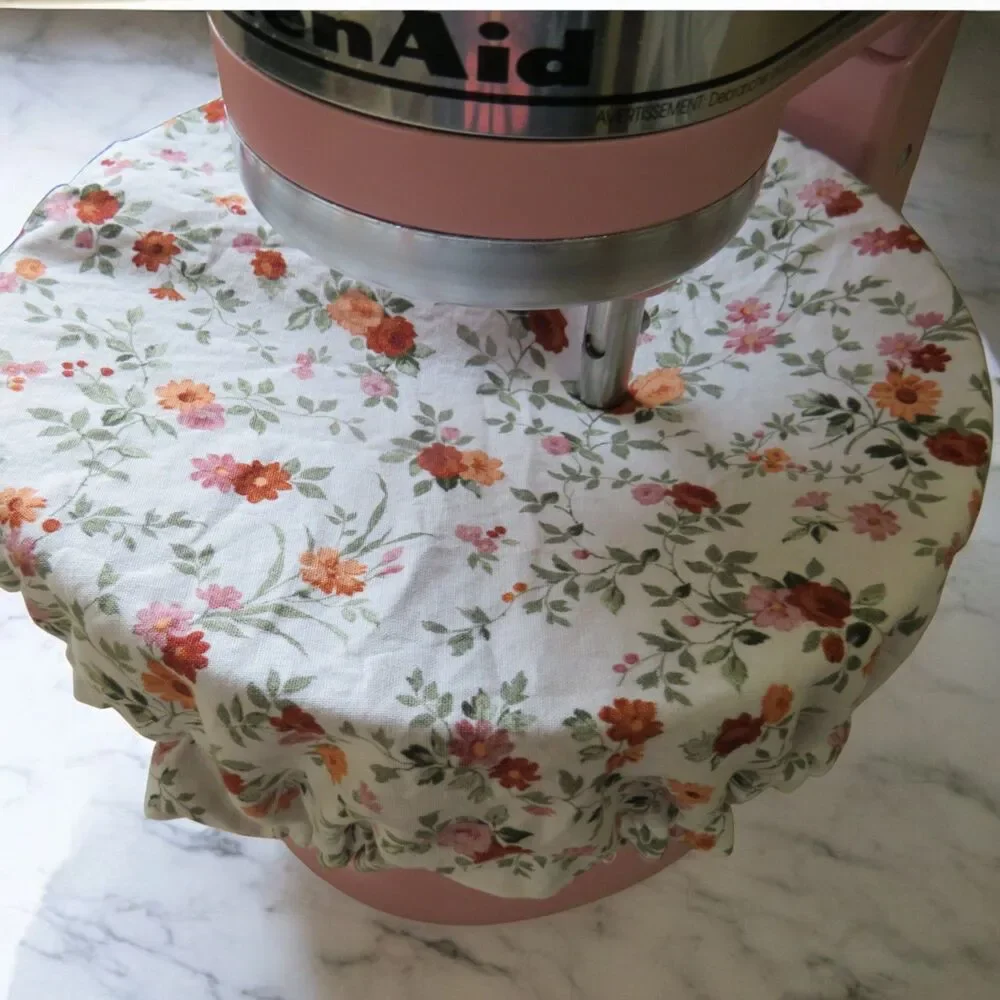 Kitchenaid Bowl Cover, Reversible Boho Patchwork and Floral Dish Cover, 4.5 QUAR